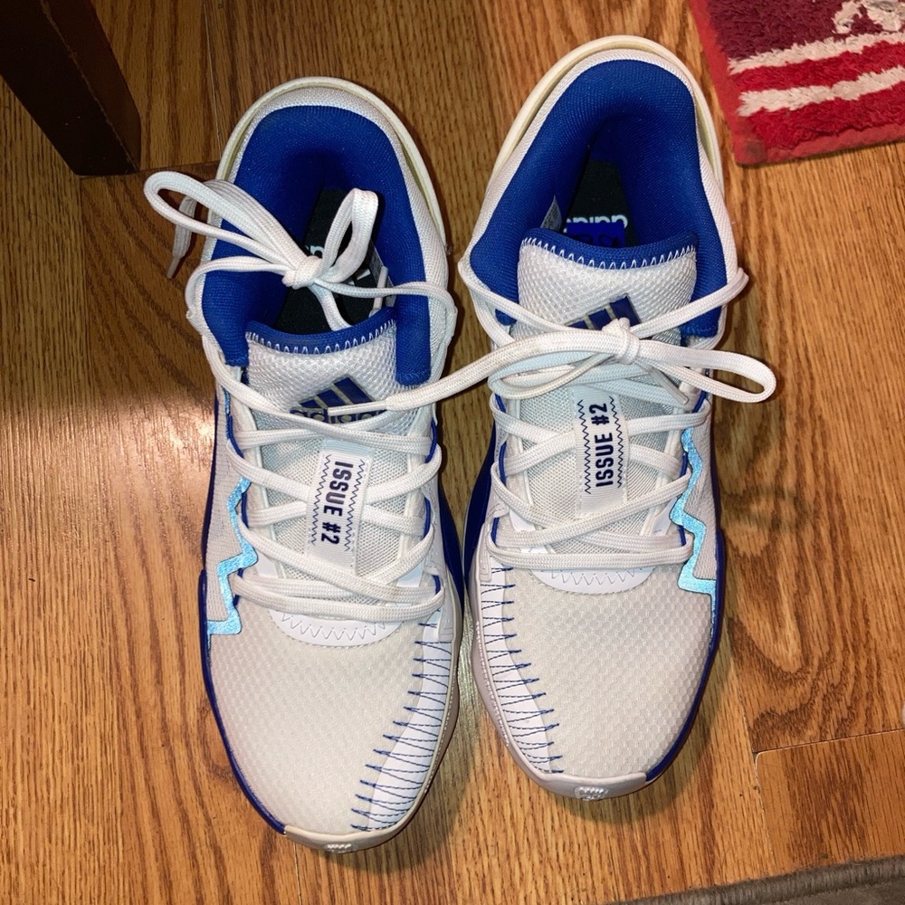 Adidas D.O.N. Issue 2 Basketball Shoe Size 7.5M White / Royal Blue FX9430